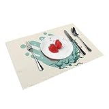 Brown Otter Placemats Reusable Place Mats for Kitchen Table Washable Placemats Set of 4 Durable Tabl
