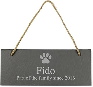 Go Find A Gift Personalised Dog Paw Print Hanging Slate Plaque/Sign