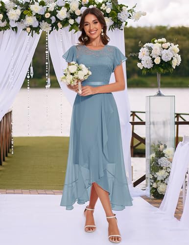 Image of BeryLove Formal Dresses for Women 2026 Wedding Guest with Slit Cocktail Elegant Lace Long Prom Dress