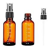 Xiqunw 2 Stück Braunglas Sprühflasche 50ml, Nachfüllbarer Glas Zerstäuber, mit UV-Schutz, Starke Abdichtung, Tragbar, Reusable, Klein Sprühflasche für Kosmetik Parfüm Alkohol Wasser Aromatherapie