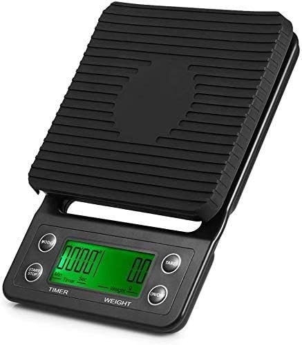 Electronic Scales Digital Kitchen Food Scale ABS Multi-Function with Backlit LCD Display Office Automatic Closing Peeling Function for Small Items Such As Baking M (Black 3kg/0.1g) (Black 3kg/0.1g)