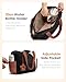 LOVEVOOK Tote Bag for Women, Puffer Tote Bag with Zipper, Work Bags for Teacher Nurse College, Handbag With Water Bottle, Teacher Tote for Travel, Daily, Beige-black-brown