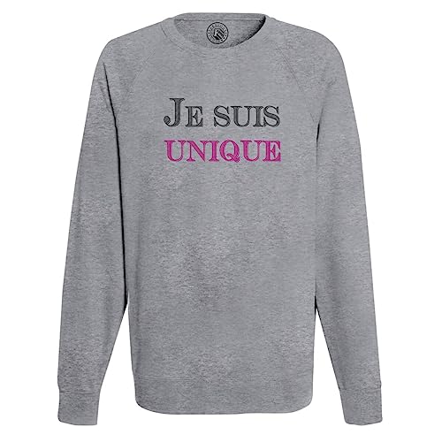 Sweat Homme Je suis Unique Rose pull coton sweat-shirt mode masculine