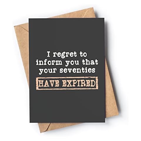 80th Birthday Card - Funny 80th Bday Card for Women, Men - 80 Years Card for mom, grandma, dad, grandpa - Happy 80th Birthday Cards Female, Male - I Regret Seventies Cover