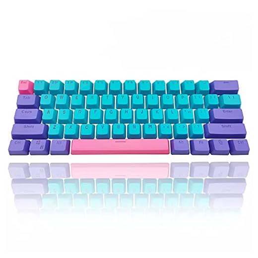 GTSP 61 Keycaps 60 Percent, Ducky One 2 Mini Keycaps for Mechanical Keyboard OEM Profile RGB PBT Keycap Set with Key Puller for Cherry MX Switches GK61/SK 61/Joker (Only keycaps) Blue