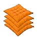 AGDLLYD 4 cómodos Cojines para Silla, Cojines de Silla Exterior,Cojines de terraza,Cocina de jardín Cojines de Silla de Comedor 40x40x5cm Crema Cena Silla Pad (Naranja)