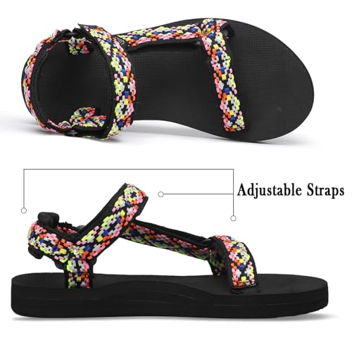 Image of Sport Walking Water Sandals for Women with Arch Support & Adjustable Straps Platform Sandals Women Height Increase