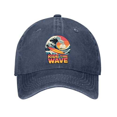 Ride The Waves Surfing Hat Outdoor Caps for Women Navy
