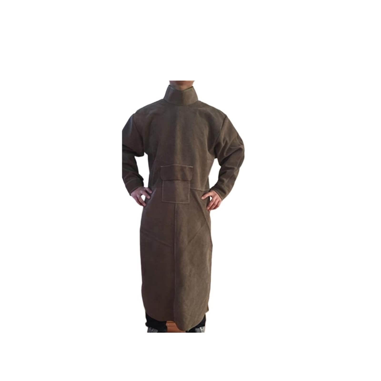 Soldador de cuero ropa soldadura llamadas soldador retardante en general siam del delantal traje protección metal líquido(Brown stand collar,Medium)