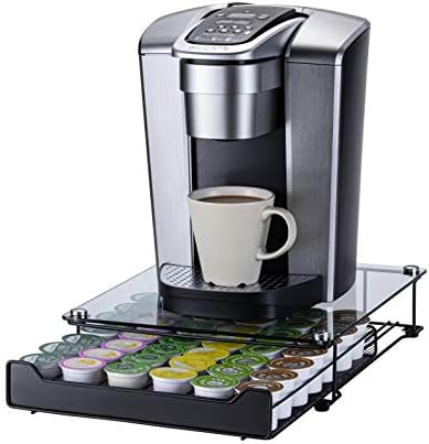 Rice rat K-Cup Storage Coffee Capsules Pod Holder Glass Top Drawer Capsule Display Storage for k-cup 42pods