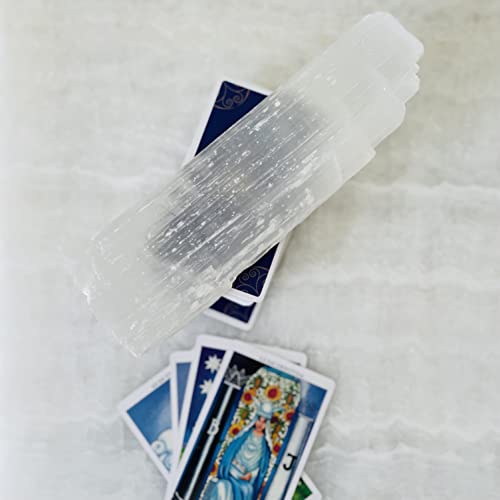 Selenite Crystal Stick By Cuartoastral 7-8.5" Long 1-2" Wide White Healing Stone Strong Protection Power │ Selenite Crystal Packaged Ready For Gift │ Selenite Stick Charging Plate For Other Crystals #TOP1