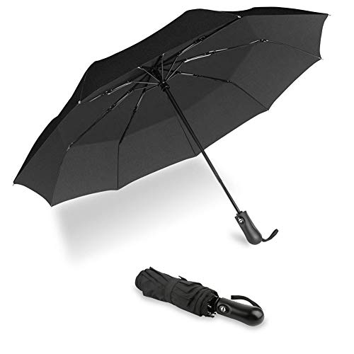 urophylla Folding Travel Umbrella, Windproof Compact Umbrella Auto Open Close Lightweight 9 Ribs Portable Umbrellas for Men and Women