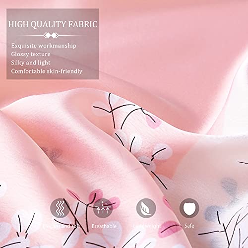 Silk Scarf Women Floral leaf print Fashion Elegant Style Long Scarf Soft Warm Shawl Wrap Sunscreen Shawl All Season4