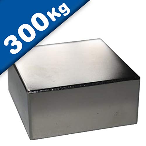 Magnes prostopadłościanowy/prostopadłościan 70 x 70 x 20 mm neodymowy N45, nikiel – 300 kg – silny magnes Power/Supermagnet/magnes stały o ekstremalnej sile przyczepności, do lodówki, szklanych tablic