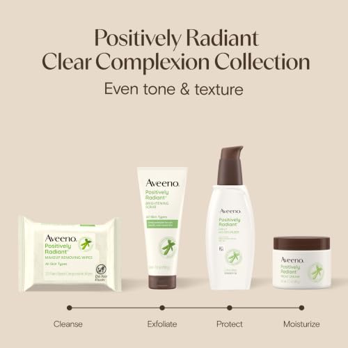 Image of Aveeno Positively Radiant Daily Face Moisturizer with SPF 15 Sunscreen, Hydrating Face Lotion with Soy Extract to Improve Skin Tone and Texture, Hypoallergenic Formula, Oil-Free, 4 Fl Oz