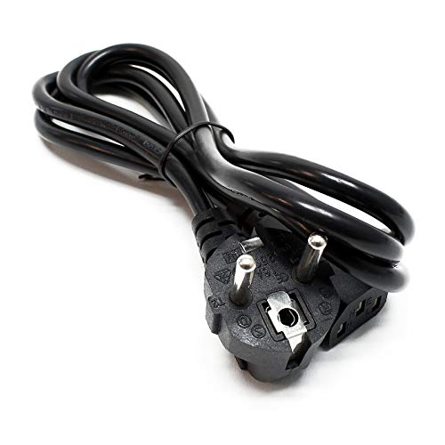 Wiltec Câble Alimentation Appareil à froid Noir 1,40m Fiche coudée pour Appareil à froid compatible PC Imprimante Écran Vidéoprojecteur Console Home...