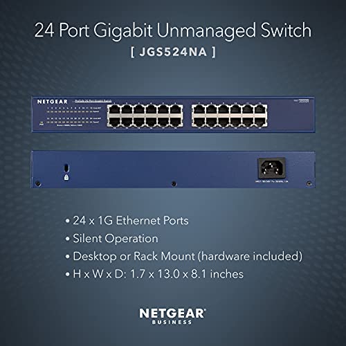 NETGEAR 24-Port Gigabit Ethernet Unmanaged Switch (JGS524) - Desktop or Rackmount, and Limited Lifetime Protection - Image 3