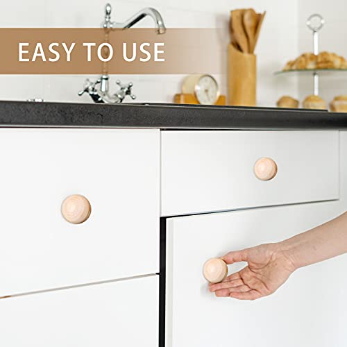 30 Pieces Unfinished Wood Ball Knobs Pulls Handles Round Wood Knobs Cabinet Doors Unfinished Wooden Ball Knobs For Kitchen Cabinet Knobs Drawer Knobs Dresser Knobs Gnome Noses And Crafts (1 Inch) #TOP6
