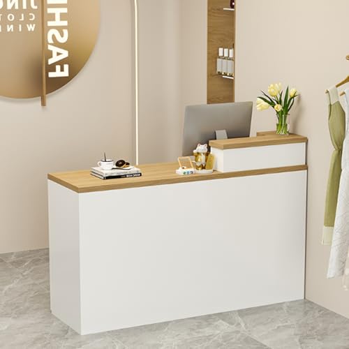 Mostrador compacto con cajón con cerradura, escritorio de recepción de oficina que ahorra espacio para uso doméstico y comercial