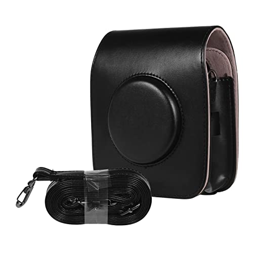 MCNVNEFSAW Bolsas de cámara PU Funda Protectora de la Bolsa de la Bolsa de la Correa del Hombro Retro del Cuero for Adaptarse a Fujifilm Instax Cuadrado sq20 sq10 Bolso de la cámara(Noir)