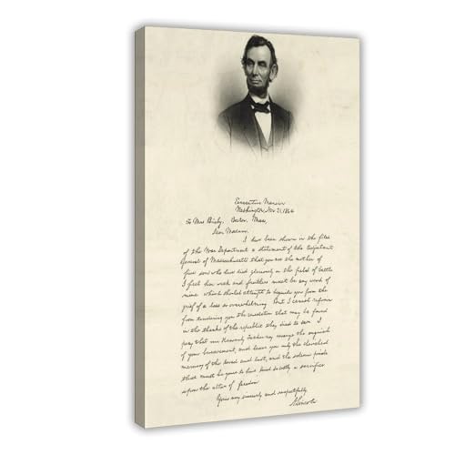 Impression toile Lincoln cadre suspendu bois 1891 reproduction haut de gamme pour salon