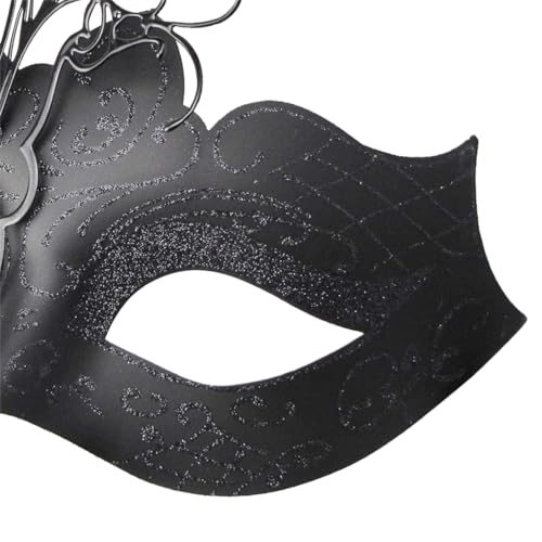 Qavctw Masquerade Half Face Mask Metal Mystery Men Women Halloween Ball Mask Laser Cut Metal Venetian Mask Mardi Gras Halloween Ball Mask - Image 4