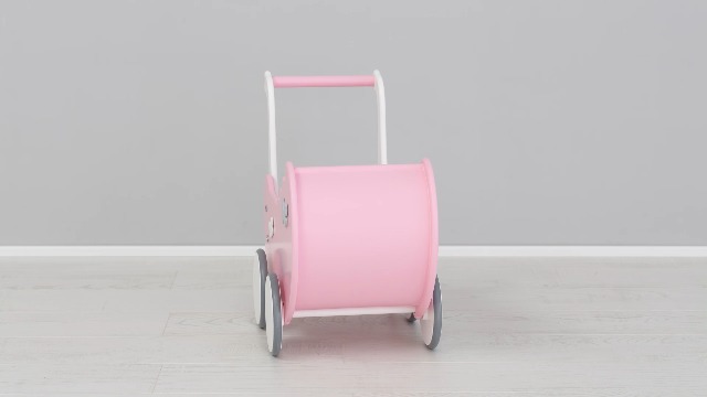 Passeggino Per Bambole In Legno First Road Personalizzabile Con Nome – Giocattolo Sicuro Con Ruote Silenziose, Colore Cachi - 2