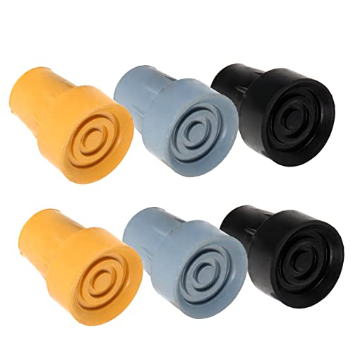 SEWACC 6個 松葉杖滑り止めマット ハイキングポールのラバーチップ トレッキング 杖フットパッド ハイキングポールチップラバー 杖先交換 立ち棒の先 ハイキングスティックプロテクター ハイ