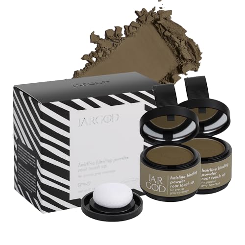 JARGOD Hairline Powder Root Touch-Up Temporary Concealing Powder for Women & Men, Instant Gray Coverage (Light Brown, Pack of 2)