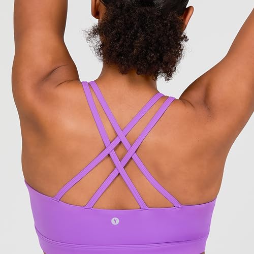 Image of YITTY Active Women's Ultraluxe Strappy Medium Impact Bra, Athleisure, 4-Way-Stretch