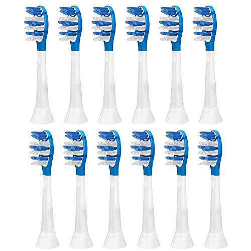12er Funija Aufsteckbürste passend für Philips Sonicare Ersatzbürsten Premium Plaque Defence HX9044/12, Standard, Weiß, Medium Härtegrad