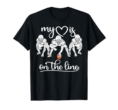 My Heart Is On The Line Offensive Lineman vintage football T-Shirt