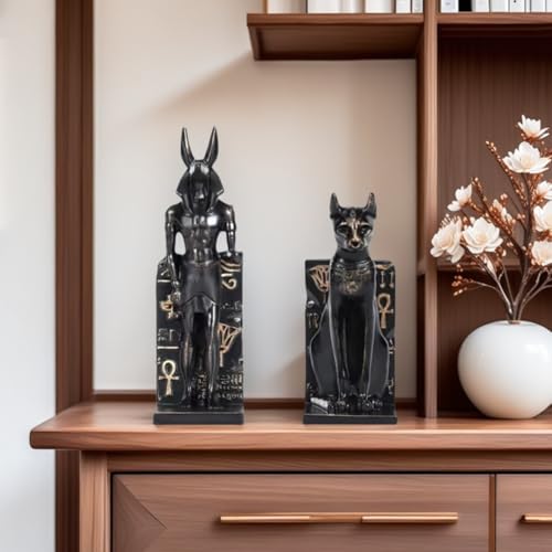 Imán Bastet Anubis gato 2 pack decorativo 3D miniatura 3