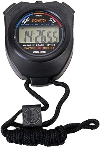 Cronómetro electrónico digital de dos sentidos para deportes y fitness, negro, marca MDybf miniatura 1