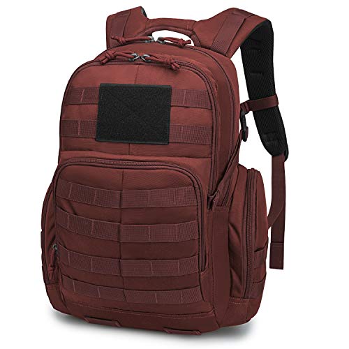 Mardingtop Mochila Táctica Militar Mochila de Asalto Molle Bolsa de Emergencia Mochilas Asalto Unisex para Senderismo Acampada Caza y Actividad al Aire Libre (25L,Rojo)