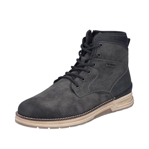Rieker Homme 32331 Bottes à Lacets en cuir marron confortable
