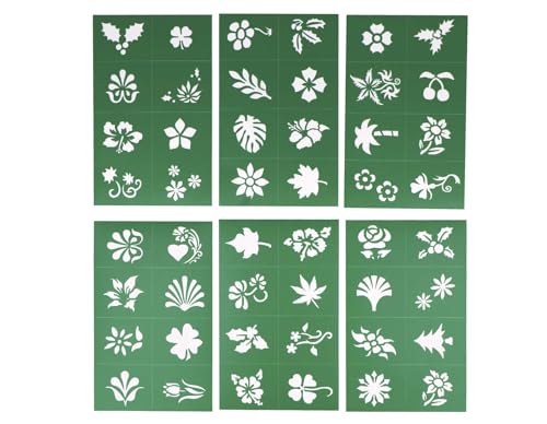 FUNSDAY Kit de 6 modelos de flores para pintura facial e corporal