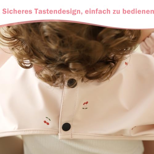 PewinGo Entwöhnungslätzchen mit langen Ärmeln & BLW, weiches und hautfreundliches Material, wasserdicht und leicht zu reinigen & maschinenwaschbar, für Babys Kleinkinder (Rosa)