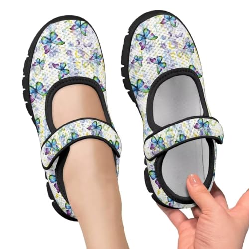 Mary Jane Shoes Girl's Non Slip Lightweight Sneaker Girl Back to School Anti-Skid Sneaker with Magic Sticker4
