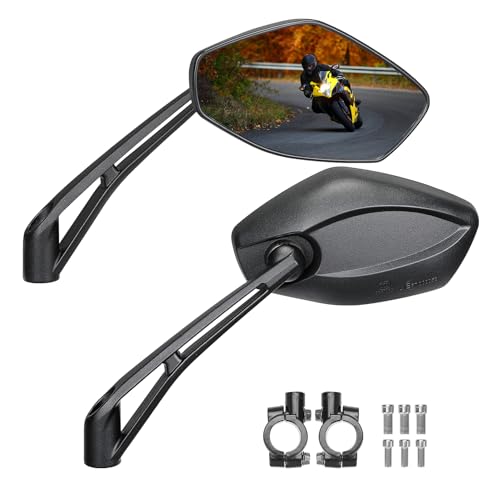 KEMIMOTO Specchietti Moto Universali M8 e M10, Specchietto Retrovisore Moto con Staffa, Specchi Retrovisore Laterale Compatibile con MT07, MT09