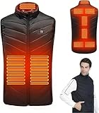 DIMITOM Warm Heated Vest for Men＆Women - 9 Zone Heated Gilet, Electric Heated Body Warmer, USB Rechargeable Heating Body Warmer for Outdoor Riding, 3 Adjustable Temperature (Size L)