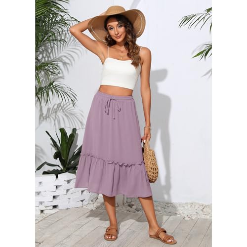 Image of Witsmile High Waist Tiered Skirts for Women Flowy Skirts for Women Long Length with Pockets 2026 Fashion Trendy