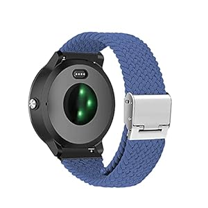 Niboow 20mm Armband für Garmin Venu Sq 2/Venu Sq 2 Music/Venu Sq/Venu Sq Music/Venu 2 Plus/Venu, Nylon Weben Ersatzarmband Armbänder für Garmin Vivoactive 5/Vivoactive 3/Forerunner 245 – Blau
