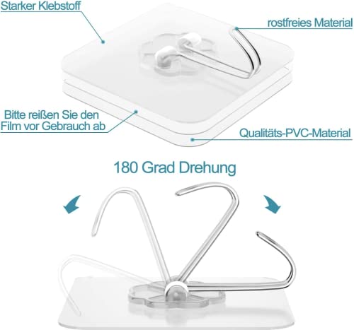Lifeforce 30 ganci trasparenti autoadesivi
