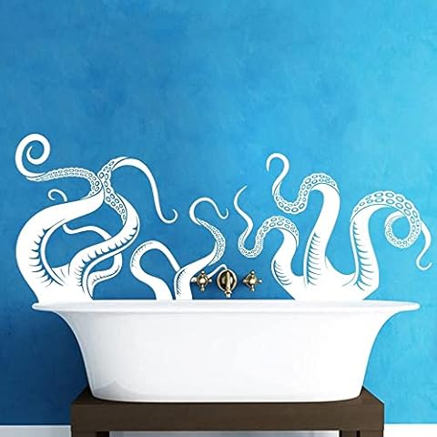Octopus Tentacles Vinyl Wall Art Sea Monster Kraken Squid Bathroom Doorway Shower Bathtub Wall Sticker Decal Cover