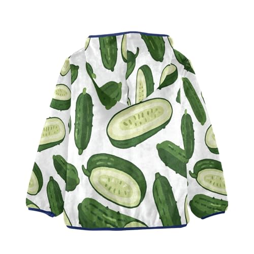 Cucumber Slices Pattern Repeated Background Toddler Fleece Jacket Girl Boys Hooded Fleece Jacket2