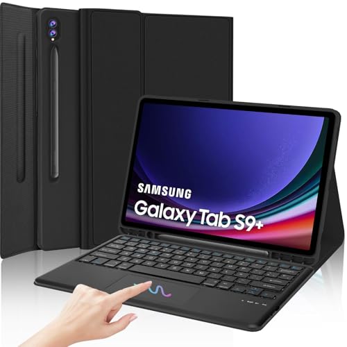 IVEOPPE Teclado Trackpad Samsung Galaxy Tab S9 FE/S9 Plus 12.4' 2023, Funda con Teclado Touchpad...