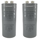 CD60 Capacitor 400uF 400MFD 125VAC 2-Pack Motor Start Capacitor Suitable for HVAC, Air Conditioning, Refrigeration and Electric Motors