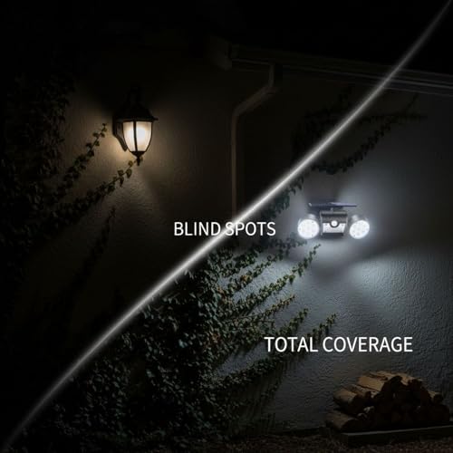 Luz solar con sensor de movimiento de doble cabeza para evitar zonas oscuras 5