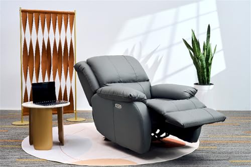 mymai Relaxsessel Fernsehsessel mit Liegefunktion Schlaffunktion Einzelsofa Ruhesessel mit Verstellbarer Beinablage Liegesessel mit Gepolsterte Kopfstütze, 97 x 70 x 110 cm - Grau – Bild 5